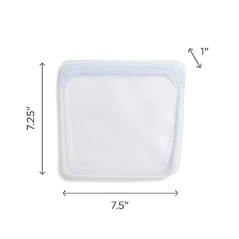 Stasher Platinum Silicone Reusable Storage Bag, Clear (Sandwich), 28 Oz
