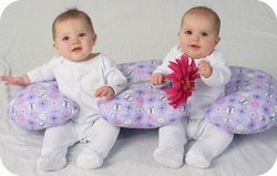 Twin Z Pillow with Cream Cover - 6-in-1 Twin Pillow, Breastfeeding