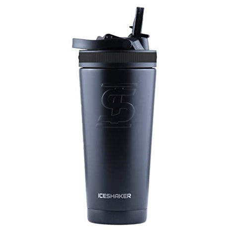 Ice Shaker 26 Oz Sport Bottle - Stainless Steel, Black
