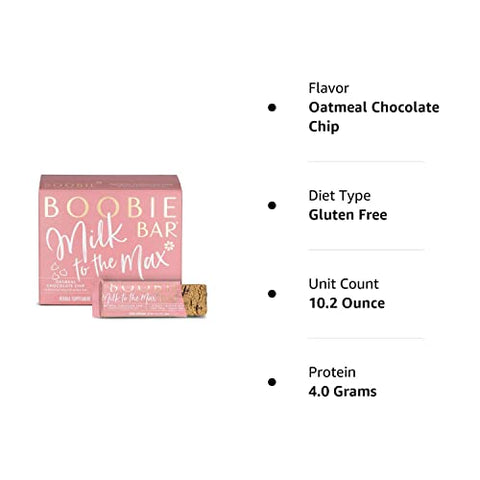 Boobie Bar Superfood Lactation Bars Oatmeal Chocolate Chip (6 Ct)