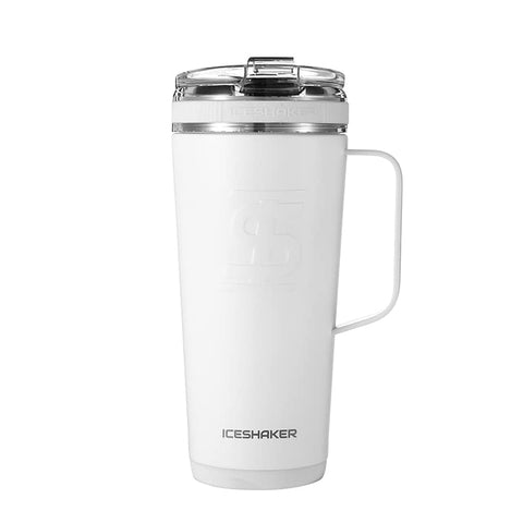 Ice Shaker 26 Oz Stainless Steel Flex Tumbler with Handle, White