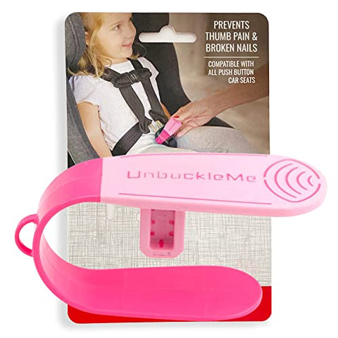 UnbuckleMe Car Seat Buckle Release Tool - Easy Opener Aid (Pink)
