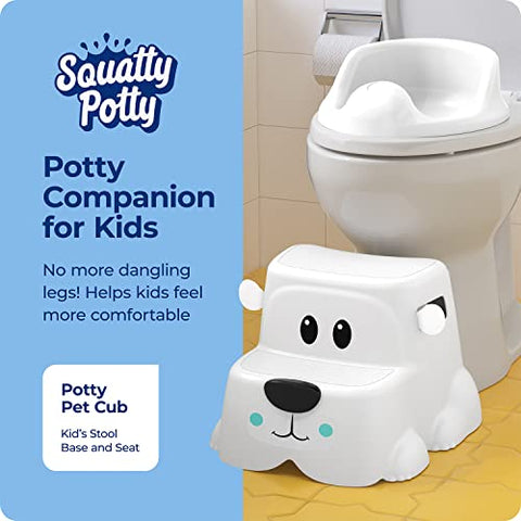 Squatty Potty Kids Toilet Step Stool Set - Potty Pet Bear Cub Base