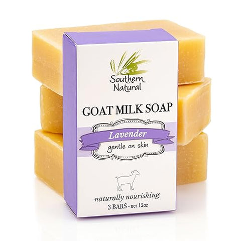 Southern Natural Goat Milk Soap Bar - Lavender 3 Pack