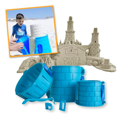 Create A Castle Sandcastle Kit - Beach Toy Set (Pro Blue)