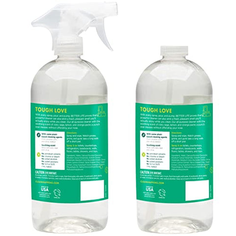 Better Life - All Purpose Cleaner - Multipurpose Spray - Clary Sage/Citrus - Pack of 2