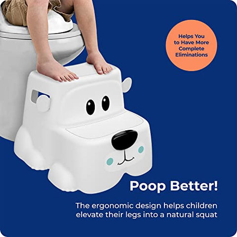 Squatty Potty Kids Toilet Step Stool Set - Potty Pet Bear Cub Base