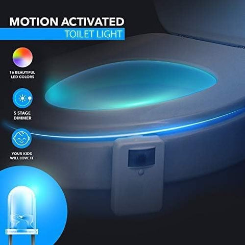 Toilet Night Lights - 16-Color LED Nightlight with Motion 2 Pack Sensor