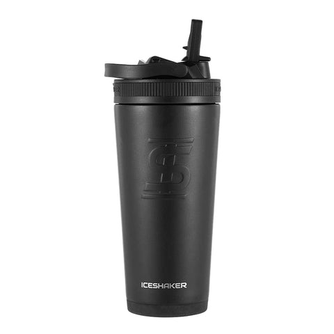 Ice Shaker 26 Oz Sport Bottle - Stainless Steel, Black
