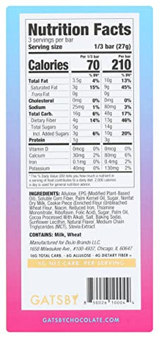 Gatsby Cookies & Cream White Chocolate Style Bar (Pack of 12)