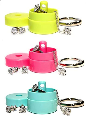 Lion Latch Jewelry Box Case - Traveling Jewelry Holder, Pill Box Keychain (3-Pack)