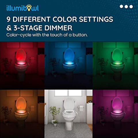 IllumiBowl Toilet Night Light - Multi-Color, Motion Sensor