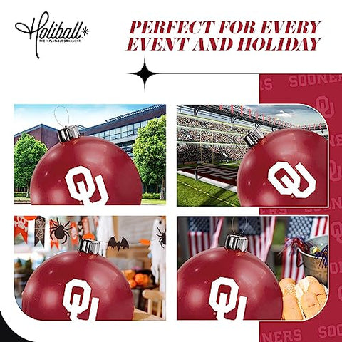 Holiball Inflatable Collegiate Ornament - 30" - University of Oklahoma