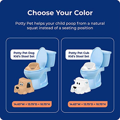Squatty Potty Kids Toilet Step Stool Set - Potty Pet Bear Cub Base