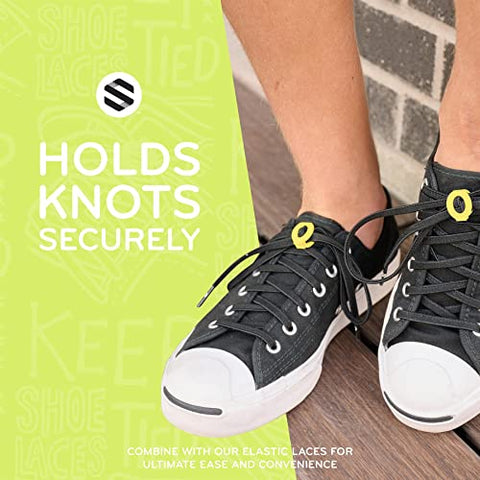 StretchLace Shoelace Knot Clips, Neon Green