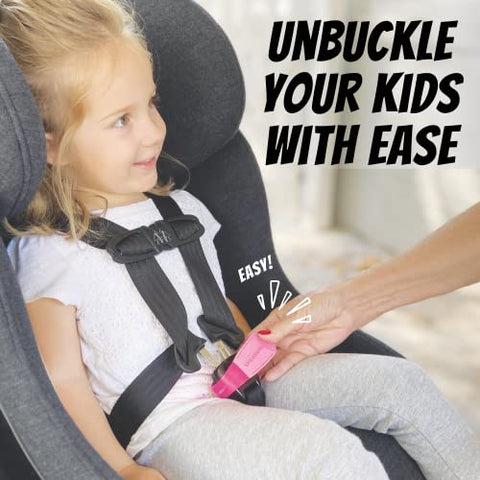 UnbuckleMe Car Seat Buckle Release Tool - Easy Opener Aid (Pink)