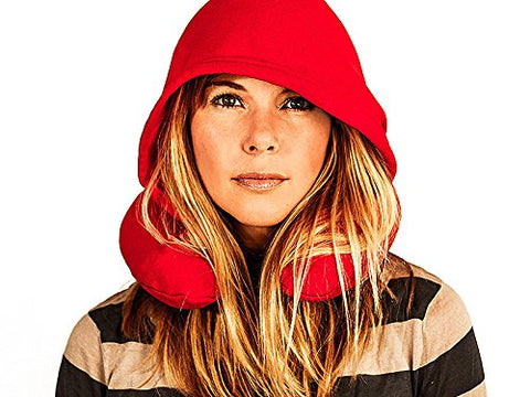HoodiePillow Inflatable Neck Pillow - Pink Leopard Fleece