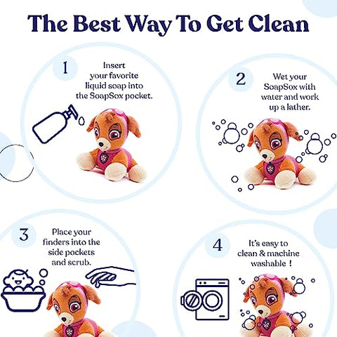 SoapSox Kids Bath Sponge 3pcs Paw Patrol, Machine Washable