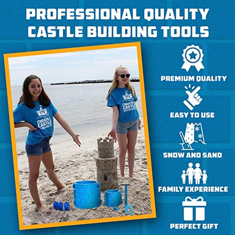 Create A Castle Sandcastle Kit - Beach Toy Set (Pro Blue)