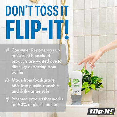 Flip-it! Super Set Universal Bottle Emptying Kit - Fits Most Bottles - Adapters Included