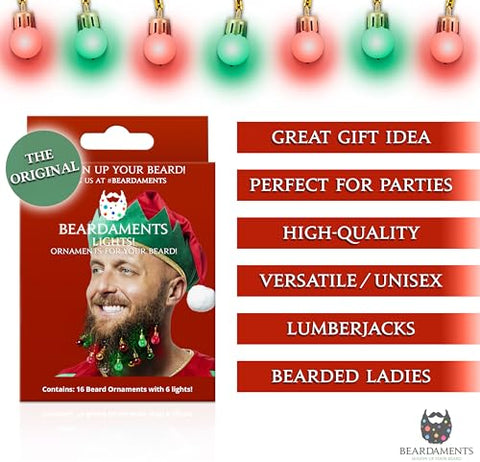 BEARDAMENTS - Beard Lights - Light Up Ornaments, 16pc