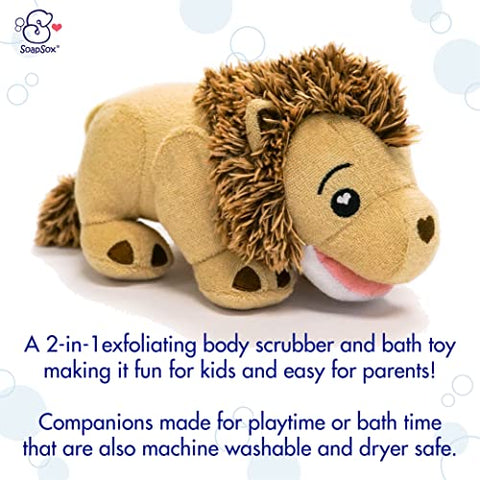 SoapSox Kids Bath Sponge Kingston The Lion, Machine Washable