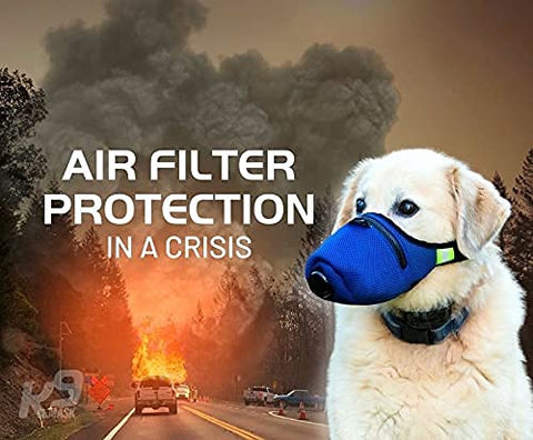 K9 Mask® Air Filter Mask for Dogs, Blue (Large)