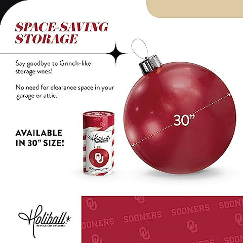 Holiball Inflatable Collegiate Ornament - 30" - University of Oklahoma