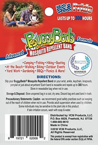 BuggyBeds Mosquito Repellent Bands, Pack of 12, USA Pride Colors