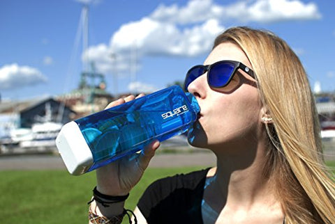 Square Water Bottle Leak Proof 25oz - Blue
