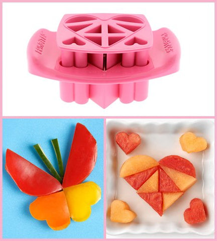 FunBites Set of 3 Food Cutters, Green, Pink, Orange