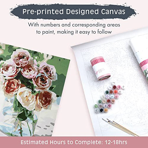 Pink Picasso Botanical Floral Paint by Number (Mail Me Roses)