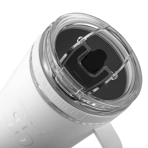 Ice Shaker 26 Oz Stainless Steel Flex Tumbler with Handle, White