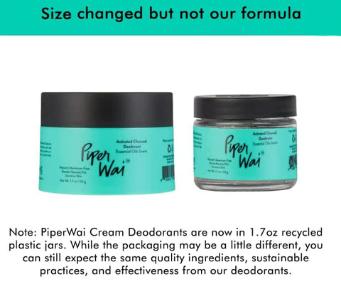PiperWai Natural Deodorant w/Activated Charcoal