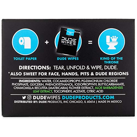 DUDE Wipes - On-The-Go Flushable Wipes - 2 Pack