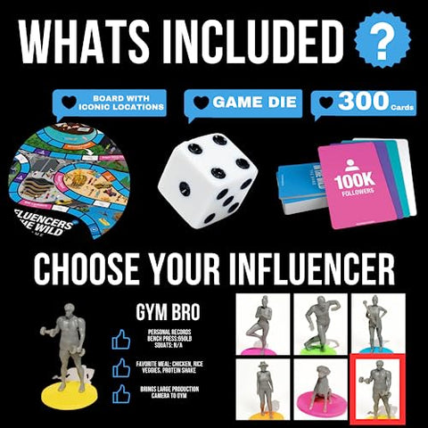 Influencers in the Wild Board Game (2-6 Players)