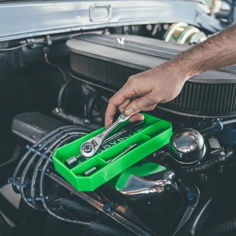 Grypmat Plus Tool Box Organizer - Non-slip (Small, Green)