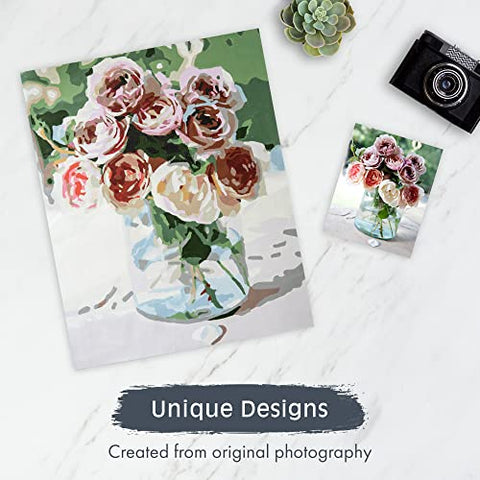 Pink Picasso Botanical Floral Paint by Number (Mail Me Roses)