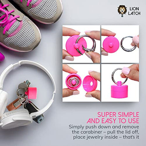 Lion Latch Jewelry Box Case - Traveling Jewelry Holder, Pill Box Keychain (3-Pack)