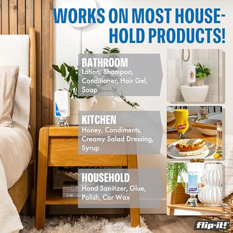 Flip-it! Super Set Universal Bottle Emptying Kit - Fits Most Bottles - Adapters Included