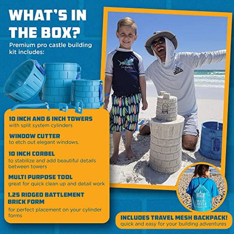 Create A Castle Sandcastle Kit - Beach Toy Set (Pro Blue)