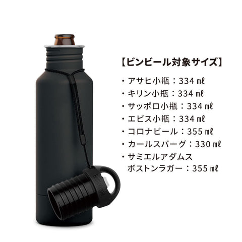 BottleKeeper Thermo Holder Cooler Bottle - Bottle Beer Black