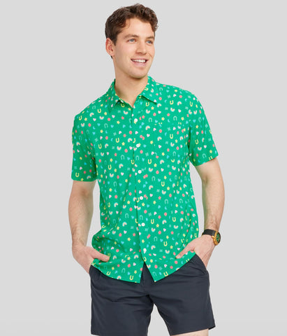 Tipsy Elves Men's St. Patrick's Day Button Down Shirt, Medium