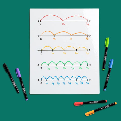 M.C. Squares Tackie Markers Set - Smudge Free Pens, 6 Colors