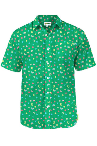 Tipsy Elves Men's St. Patrick's Day Button Down Shirt, Medium