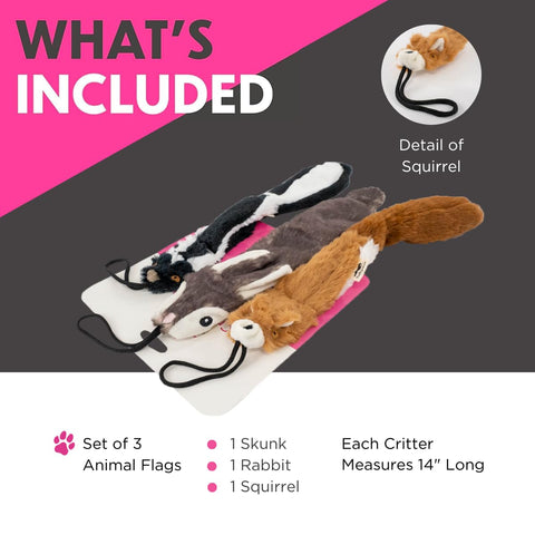 SwiftPaws Critter Pack for Dogs, Soft Fabric Animal Flags