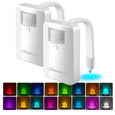 Toilet Night Lights - 16-Color LED Nightlight with Motion 2 Pack Sensor