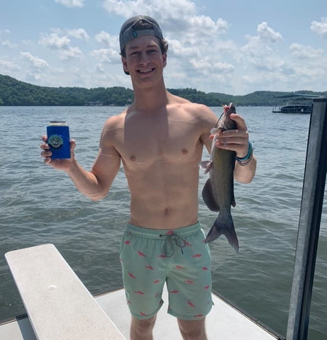 Chill-N-Reel Can Cooler, Blue Classic