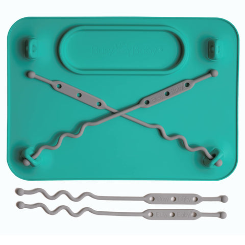 BUSY BABY Silicone Placemat - Built-in Suction Cups - Spearmint