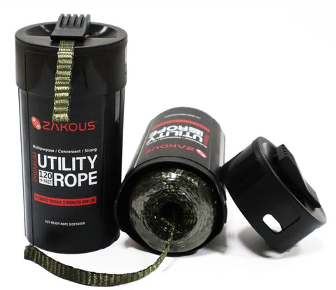 Zakous All Purpose Utility Rope Canister - 120 Feet 1100lb